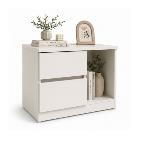 Tab Đầu Giường 2 Ngăn Kéo MDF Melamine 60x40x50cm – KN TG604050