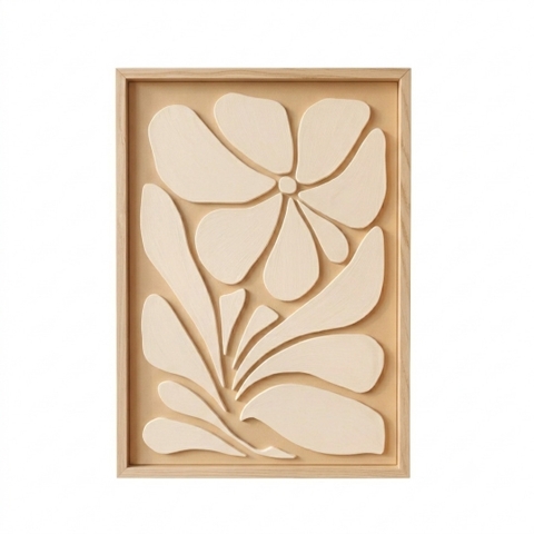 Tranh Decor gỗ thủ công Pansy 40x60cm