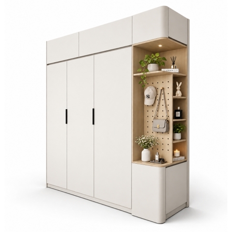 tủ áo âm tường hiện đại cao 2m4 sâu 55cm