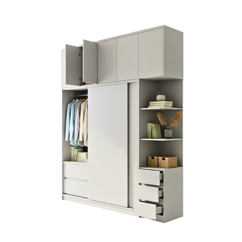 Tủ áo cánh lùa gỗ MDF phủ Melamine hiện đại – tiết kiệm không gian, sang trọng – KN Home Décor