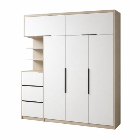 Tủ áo MDF Melamine 1850x550x2600mm thiết kế hiện đại