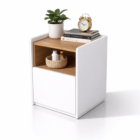 Tủ Đầu Giường MDF Melamine 50x45x60cm Cánh Mở Kèm Hộc Trang Trí KN Home Decor