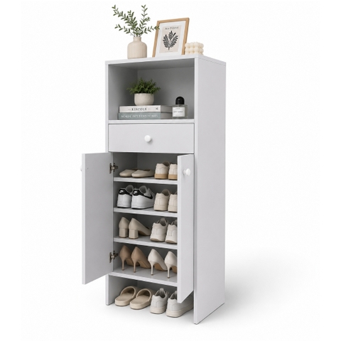 Tủ Giày Đa Năng 2 Cánh Kèm Hộc Kéo MDF Melamine 60x33x130cm – KN TGS6033130