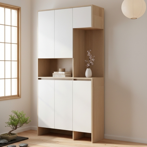 Tủ giày cao 2m gỗ công nghiệp MDF