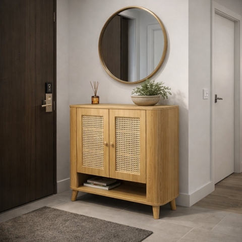 Tủ giày mây nhựa kích thước 1000x820x350mm phù hợp căn hộ chung cư.