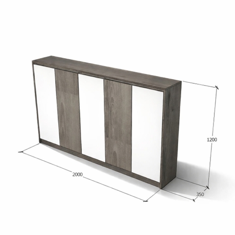 Tủ Giày MDF Melamine 200x35x120cm Cánh Mở Nhiều Ngăn Hiện Đại KN Home Decor