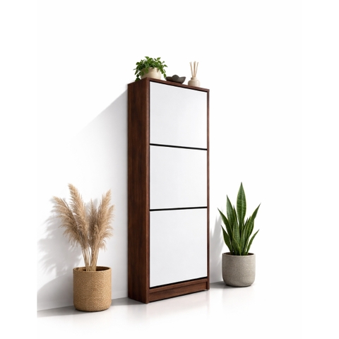 Tủ Giày Siêu Mỏng MDF Melamine 50x17x120cm Cánh Lật Thông Minh Tiết Kiệm Diện Tích KN Home Decor