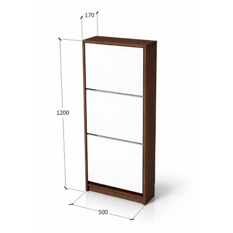 Tủ Giày Siêu Mỏng MDF Melamine 50x17x120cm Cánh Lật Thông Minh Tiết Kiệm Diện Tích KN Home Decor