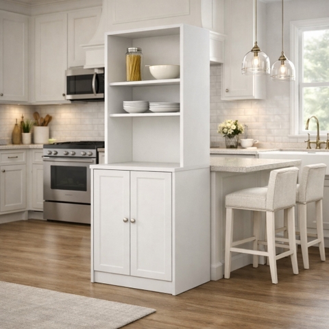 Tủ bếp đứng gọn gàng cho căn hộ chung cư