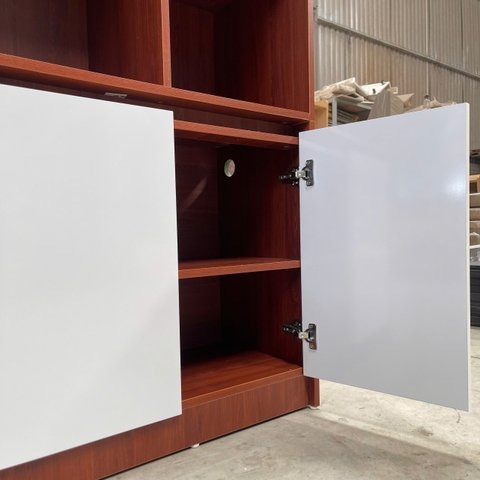Tủ Kệ Trang Trí 2 Cánh Mở, 1 Cánh Lật MDF Melamine 80x40x260cm – KN KTT8040260