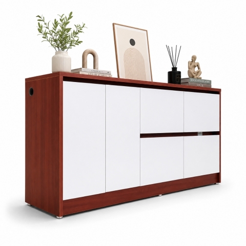 Tủ Lưu Trữ 2 Cánh Mở 4 Ngăn Kéo MDF Melamine Hiện Đại – KN TLT2C4NK