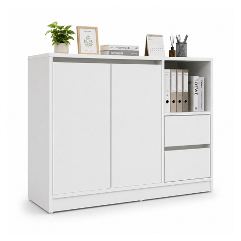 Tủ lưu trữ đa năng 2 cánh 2 ngăn kéo hiện đại KN Home Decor