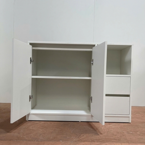 Tủ MDF Melamine màu trắng thiết kế tối giản hiện đại