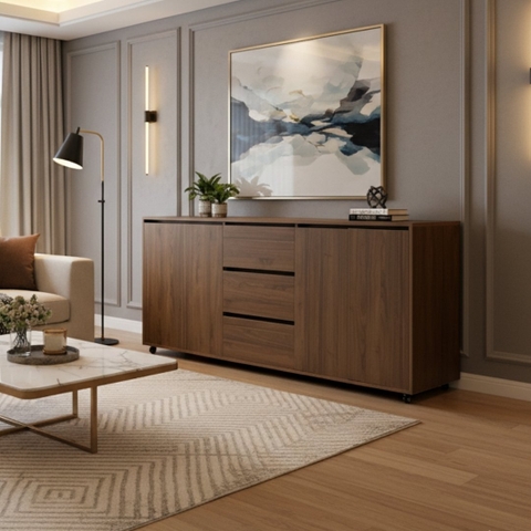 Tủ lưu trữ MDF Melamine 185x50x85cm KN Home Decor