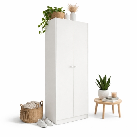 Tủ Lưu Trữ Đa Năng MDF Melamine 60x33x170cm Tủ Cánh Đóng Hiện Đại KN Home Decor