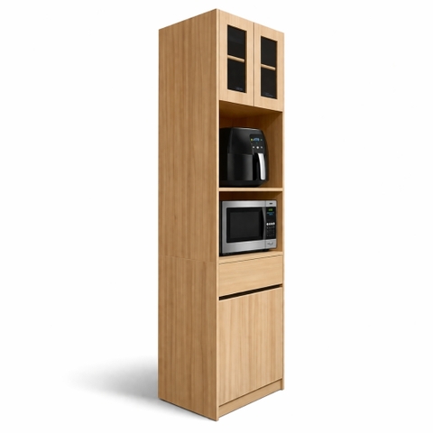 Tủ Pantry Kịch Trần MDF Melamine 60x48x219cm Tủ Bếp Mini Đa Năng Hiện Đại KN Home Decor