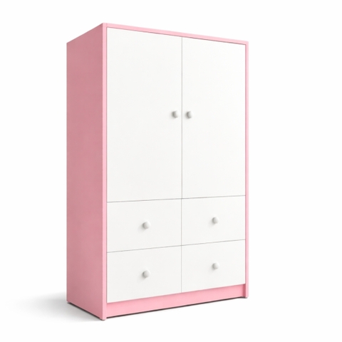 Tủ Quần Áo Trẻ Em MDF Melamine 90x50x130cm Có Ngăn Kéo Thiết Kế Dễ Thương KN Home Decor