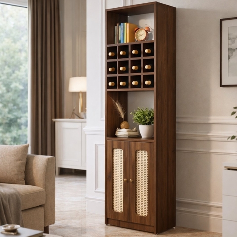 tu trung bay ruou vang canh may hien dai