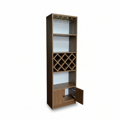 Tủ rượu trang trí hiện đại 550x300x1800mm bằng gỗ MDF phủ Melamine cao cấp