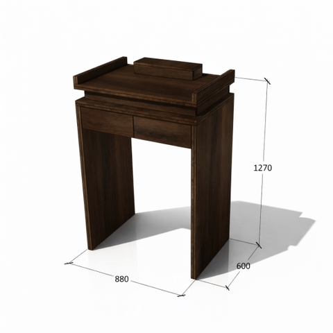 Tủ Thờ MDF Melamine 88x60x127cm Thiết Kế Hiện Đại Tông Óc Chó Trang Nghiêm KN Home Decor