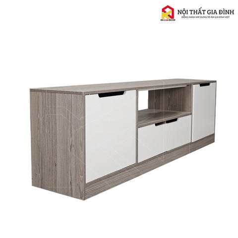 Kệ tivi gỗ MDF phủ Melamine MS41 KN Home Decor màu trắng hiện đại