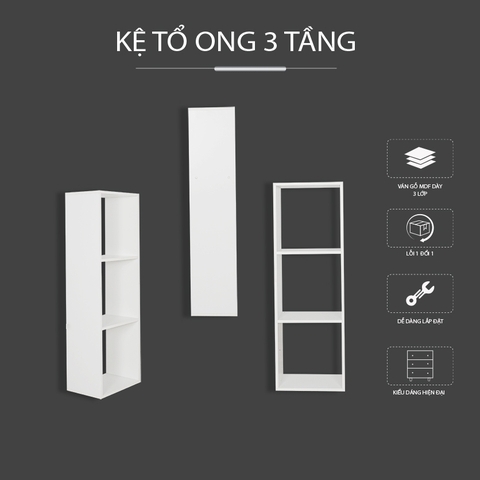 Kệ sách MDF phủ Melamine thiết kế hiện đại, nhiều tầng chứa, thương hiệu KN Home Decor.