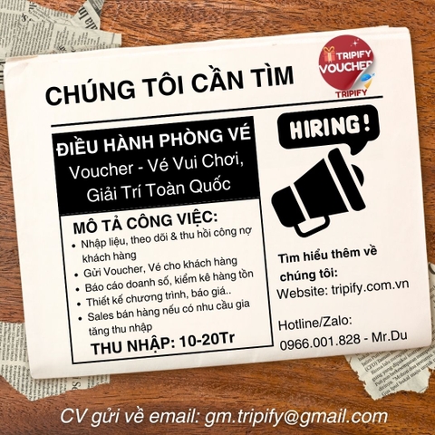 TUYỂN DỤNG - VIỆC LÀM NGÀNH DU LỊCH - ĐIỀU HÀNH | Thu Nhập 10-20Tr