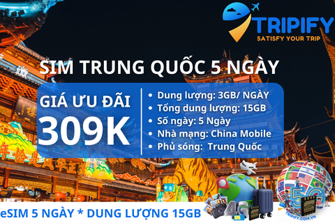 SIM TRUNG QUỐC 5 NGÀY * 15GB | GIÁ ƯU ĐÃI 309K - Hotline 083.3383.222