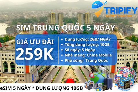 SIM TRUNG QUỐC 5 NGÀY * 10GB | GIÁ ƯU ĐÃI 259K - Hotline 083.3383.222