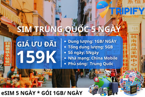 SIM TRUNG QUỐC 5 NGÀY * 5GB | GIÁ ƯU ĐÃI 159K - Hotline 083.3383.222