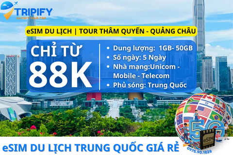 eSIM DU LỊCH TRUNG QUỐC | TOUR THÂM QUYẾN - QUẢNG CHÂU 5N4Đ - Hotline/Zalo 0975.90.1828