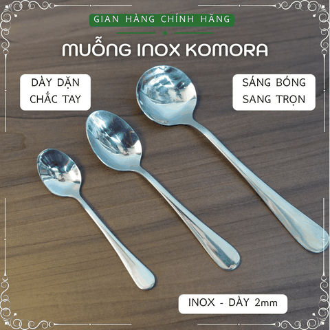 [Vỉ 2 Cái]  Muỗng Inox - Muỗng Cafe (12.5x2.4)