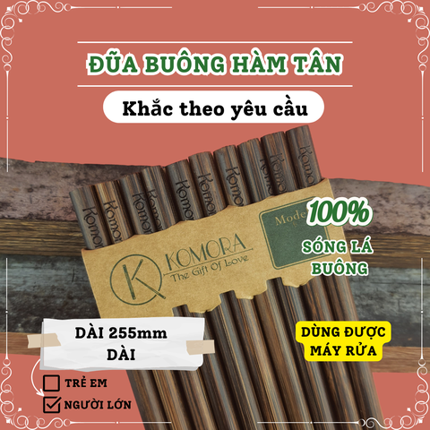 [Vỉ 5 Đôi] Đũa Buông Hàm Tân - Mẫu 255 Dài
