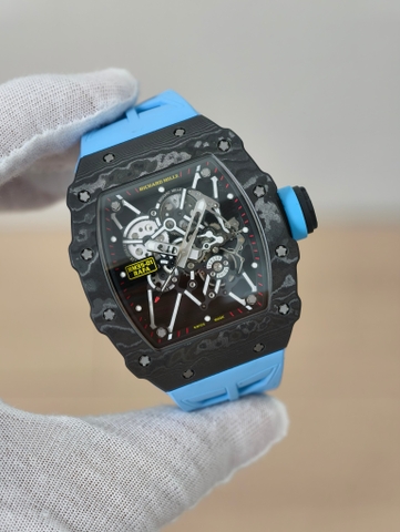 RICHARD MILLE RM35-01 Black Carbon Blue Rubber Strap