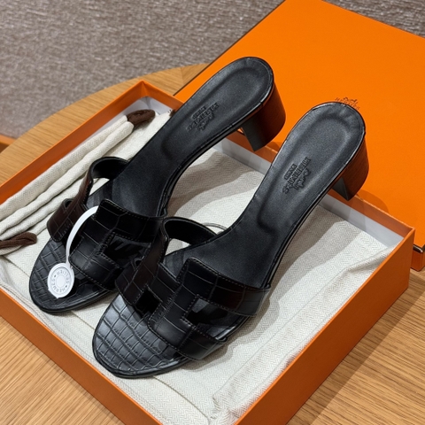 JD-2180 Black Matte Alligator High Heel Sandals