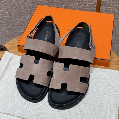 JD-650 179 Genius Men's Chamois Leather Sandals - Elephant Grey