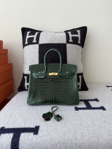 Birkin 25cm Shiny Porosus Crocodile Handbag