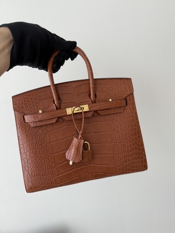 Birkin 25cm Matte Crocodile Leather Handbag