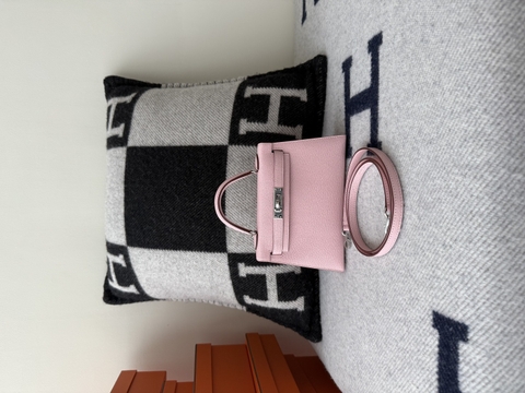 Kelly Mini II Chevre Leather Bag with Silver Hardware