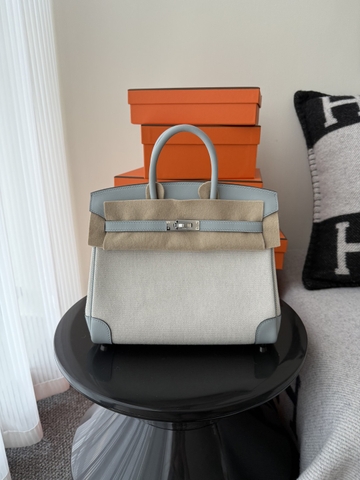 Birkin 25cm Original Leather Blue Glaciers Bag