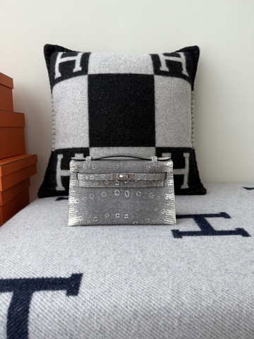 Kelly Pochette 22cm Lizard Leather Original – Silver Hardware