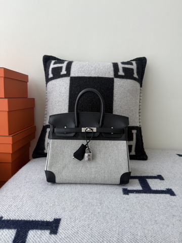 Birkin 25cm Original Leather Swift Noir Silver Hardware