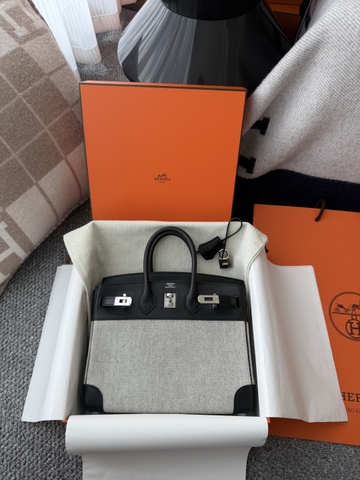 Birkin 25cm Original Leather Swift Noir Silver Hardware