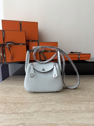 Lindy Mini Blue Brume Classic Leather Handbag