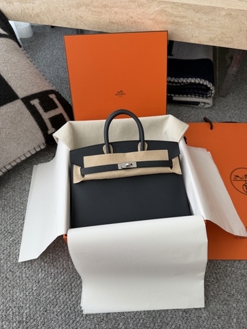 Birkin 25cm Epsom Leather Blue Nuit Silver Hardware