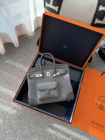 Birkin 25cm Cargo Original Leather Swift Skin Canvas Bag