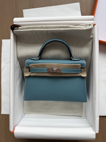 Kelly Mini - New Blue Jeans - Epsom - PHW