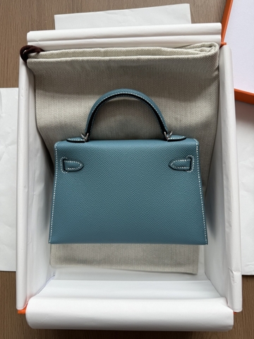 Kelly Mini - New Blue Jeans - Epsom - PHW