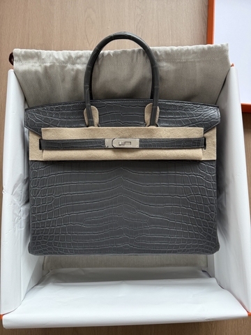 Birkin 35 - Graphite - Matted Niloticus Crocodile - PHW