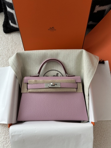 Kelly mini II evercolor X9  Mauve sylvestre silver hardware
